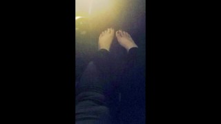 Watch my pretty feet under my desk.