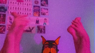 puppy rides his toy bone