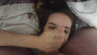 he sat on my face so that I suck his balls, cum on face - Sunako_Kirishiki