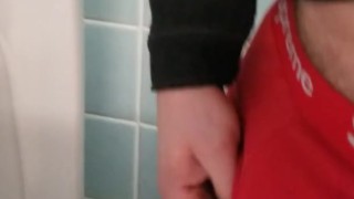 Johnholmesjunior flashing his hard cock in busy public vancouver park bathroom