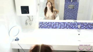 Golden shower after smoking and cum on the face and hair plus drinking pee