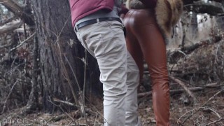 Outdoor sex with redhead teen in winter forest. Risky public fuck - Otta Koi