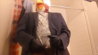CHICKEN choking his own "chicken" ? -- HUGE LOAD!