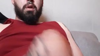 Masterbating with huge cumshot