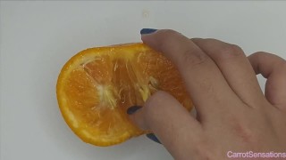 Fruit Finger Fuck | Orange juicy love | Secret Masturbation Part 1