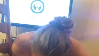 sucking and fucking my dildo