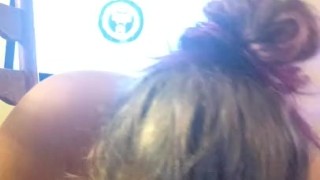 sucking and fucking my dildo