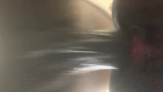 Ebony squirts while getting stroked by my thick bbc