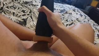 Bigtool masturbate with hand and with masturbator