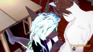 Furry Yaoi - Shark handjob & Blowjob Horse