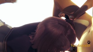 Furry Yaoi - Greyhound Blowjob to Fox and cums in his mouth