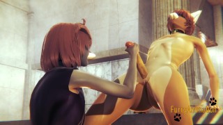 Furry Yaoi - Greyhound Handjob to Fox