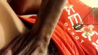 Stroking this big dick for you 