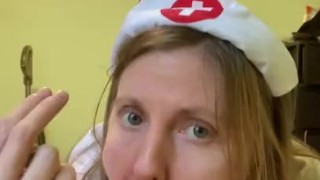 Naughty nurse checks your penis and prostate 