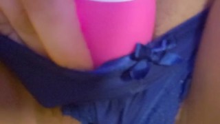 Latin pussy close up. Wet pulsating orgasm. Playing with my new clit sucking toy.