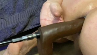 BBC dildo anal full speed on fuck machine