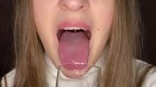 Glass of saliva 