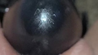 Tight pussy Squirting and creaming all over her black dildo getting pounded with her fuck machine