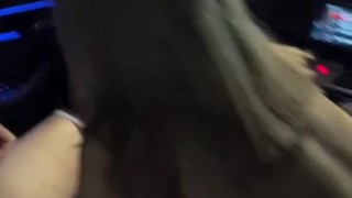 College girl gives a pro baseball player head in his car