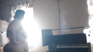 Bbw looking out the window