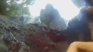 VAGINA FALL public FLASH and PEE #Tourist atraction Waterfall in Jungle