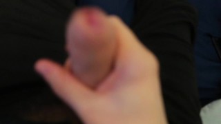 Wanking my Uncircumcised Cock from SOFT to HARD - Ejaculating a big load of CUM!