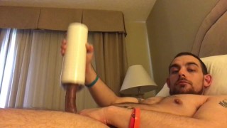 Straight Hung Tattoooed Stud fucks fleshlight