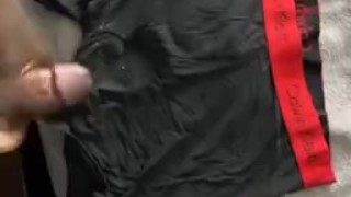 Cum explosion all over underwear and computer. 