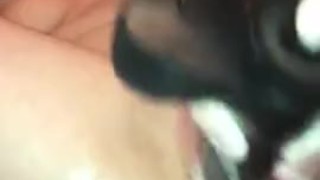 Blonde milf takes huge dildo in wet pussy