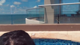 Smoking Hot Venezolana Girlfriend Masterbates in Public Jacuzzi in Cartagena