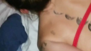 Tied up and fucked - huge cumshot 