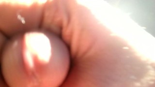 TWINK CUMS IN CAR