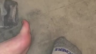Taking my socks off from working all day
