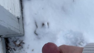 Eddie De Luca Cum’s In Snow