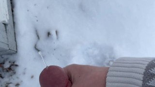 Eddie De Luca Cum’s In Snow