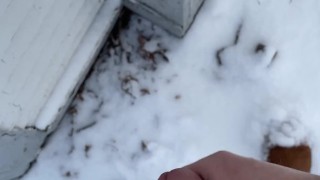 Eddie De Luca Cum’s In Snow