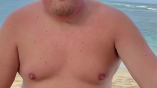 Getting Hard on a Nude Beach - more on my OnlyFans @westcub86