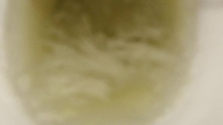 ULTRA CLOSE-UP GOLD PISS ACTION - LEAKS FROM MY PEE HOLE AND PAYS VISIT TO TOILET HD 4K