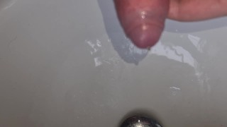 19 year old playing with uncut cock and pissing fun