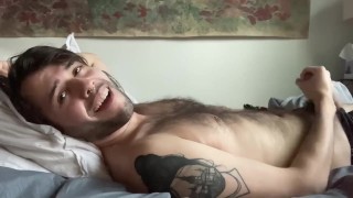 Intense Male Moaning! Hot Guy Strokes his cock for you! And explains his dick tattoo. 