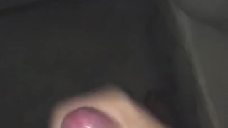 Uncut dude jerks off and cums all over wall