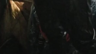 HOT LEATHER PANTS ARE THE BEST TO FUCK