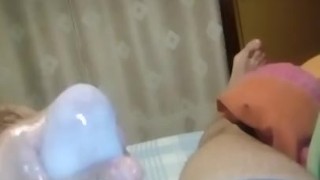 Handjob with egg toy