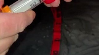 Prep syringe with a few loads of my own cum, going to inject my wife’s pussy tonight for extra lube