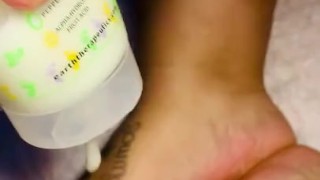 BBW massages Feet/Fetish, lotion, dildo/ 