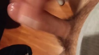Stroking my fat hard dick until I cum