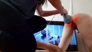 Выебала её в жопу перед телевизором вибрирующим массажёром - lesbian_illusion