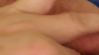 Step daughter playing with big tits and swollen clit