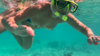 My naked diving on a public beach - rate what I can do underwater