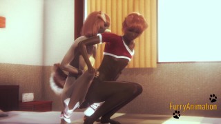 Furry Hentai - 2 Dogs Squatting fuck